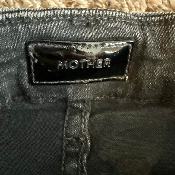 Women’s Mother Jeans High Waisted Looker Ankle Fray Black Skinny Jeans Size 26 - Picture 4 of 8